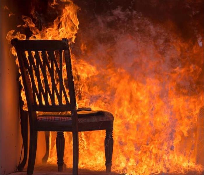Chair burning up